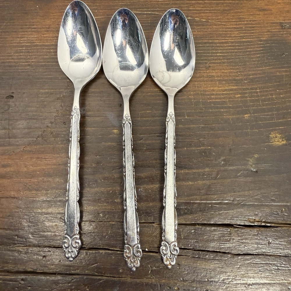 Vtg‎ Ekco Eterna MARY ELLEN Stainless Flatware Japan 3 Teaspoons